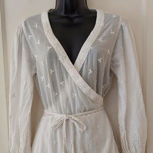 Venus Eyelet Wrap Mini-Dress